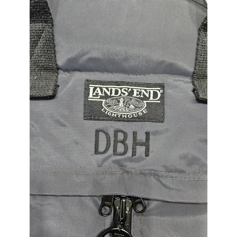 Vtg Lands' End Lighthouse Grey Foldable Garment Bag USA Luggage